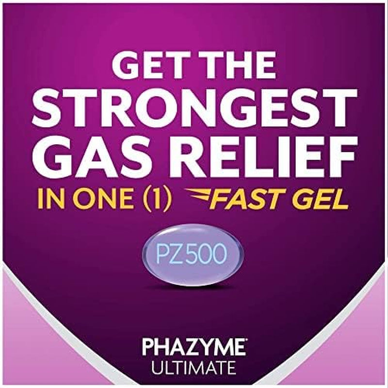Ultimate Gas Bloating Relief - Fast-Acting 500mg Simethicone Gels, 20 Count (Pack of 6)