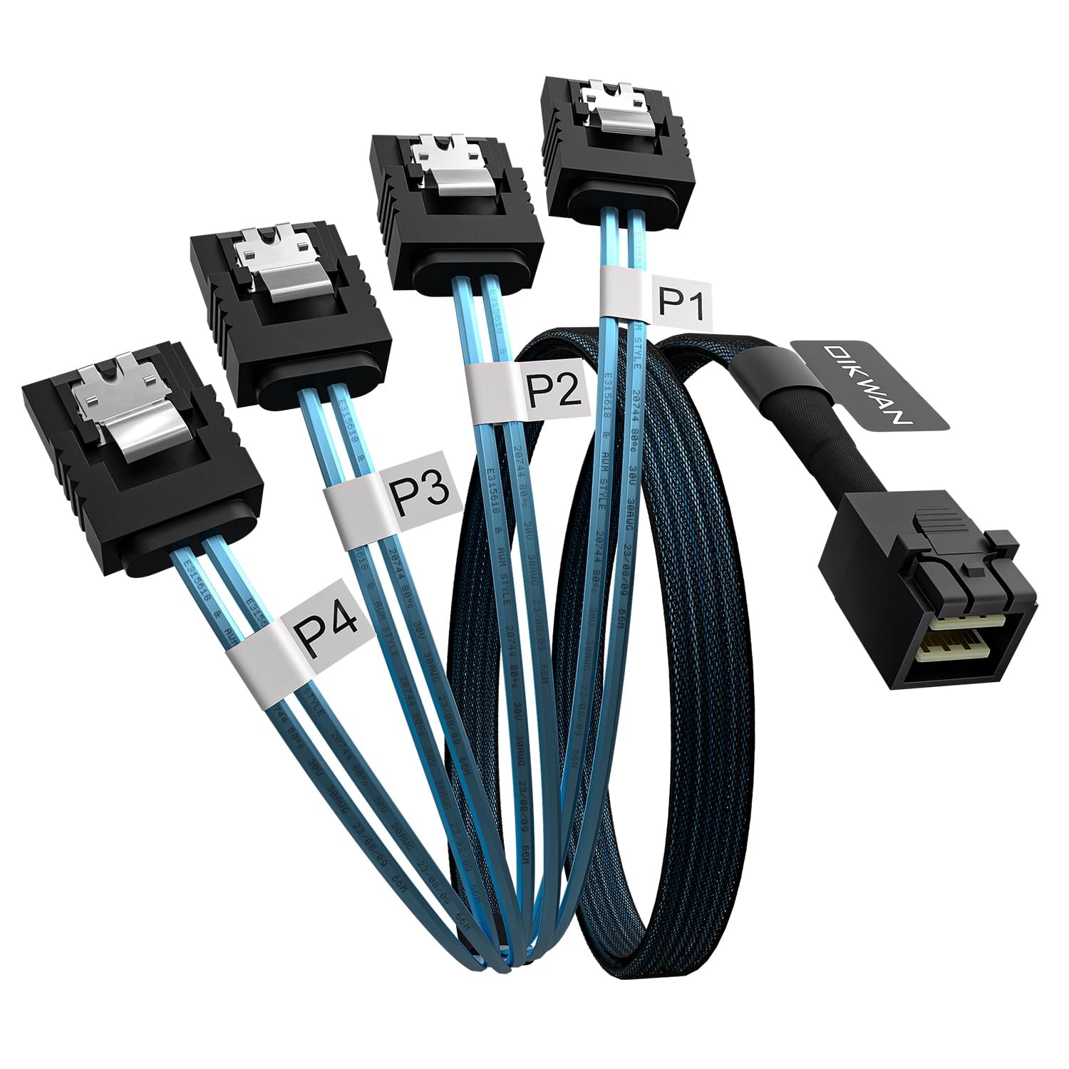 High-Performance 3.3Ft Internal Mini SAS to SATA Cable - SFF-8643 to SATA Forward Breakout for RAID Controller Hard Drives