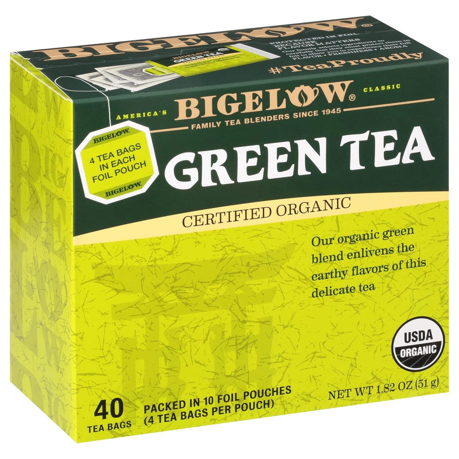 Refreshing Green Tea with Peach - Caffeinated Blend, 20 Count Box (Pack of 6) - 120 Total Tea Bags for a Flavorful Boost!
