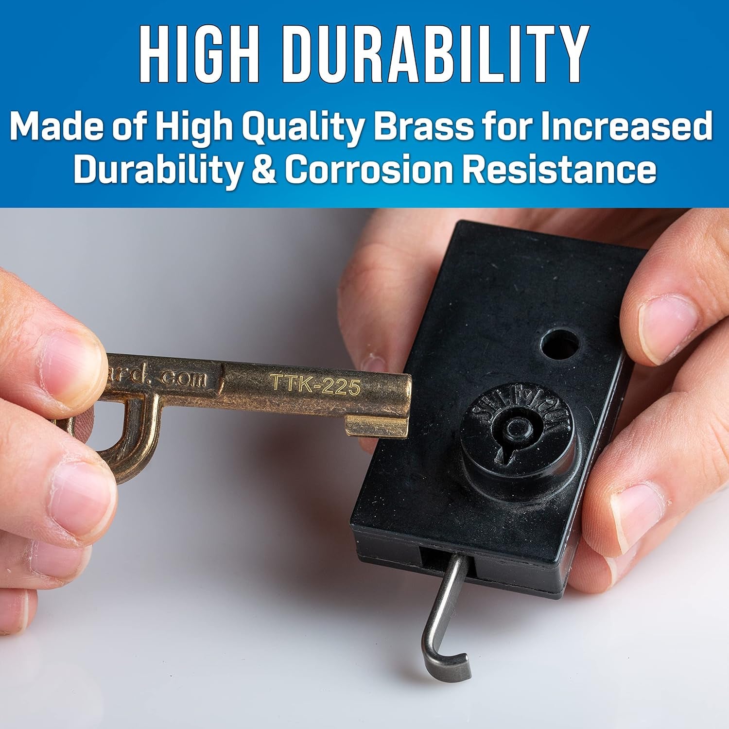 TTK-225 Brass Gold Self-Locking Pedestal Lock Key - 1 Count