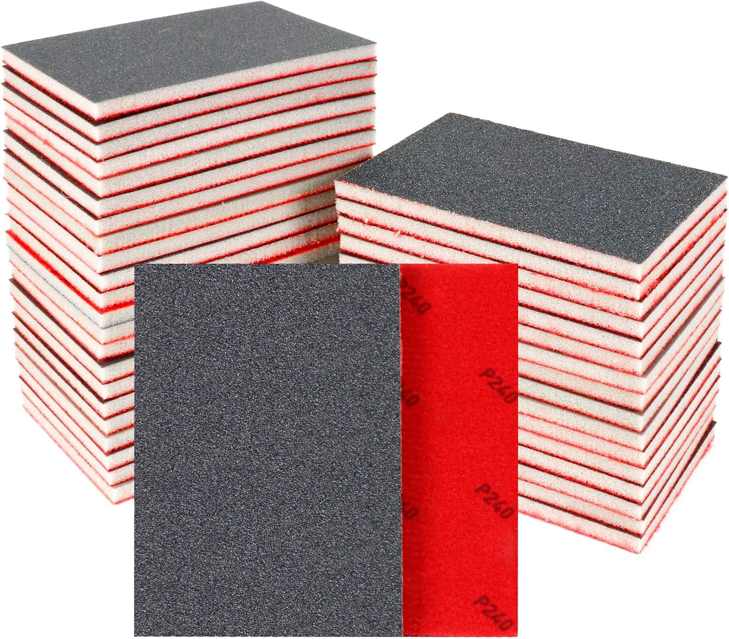 24 Pcs Washable & Reusable Sanding Sponges - 800-1000 Grit for Smooth Finishing on Wood, Metal, Drywall & Glazing