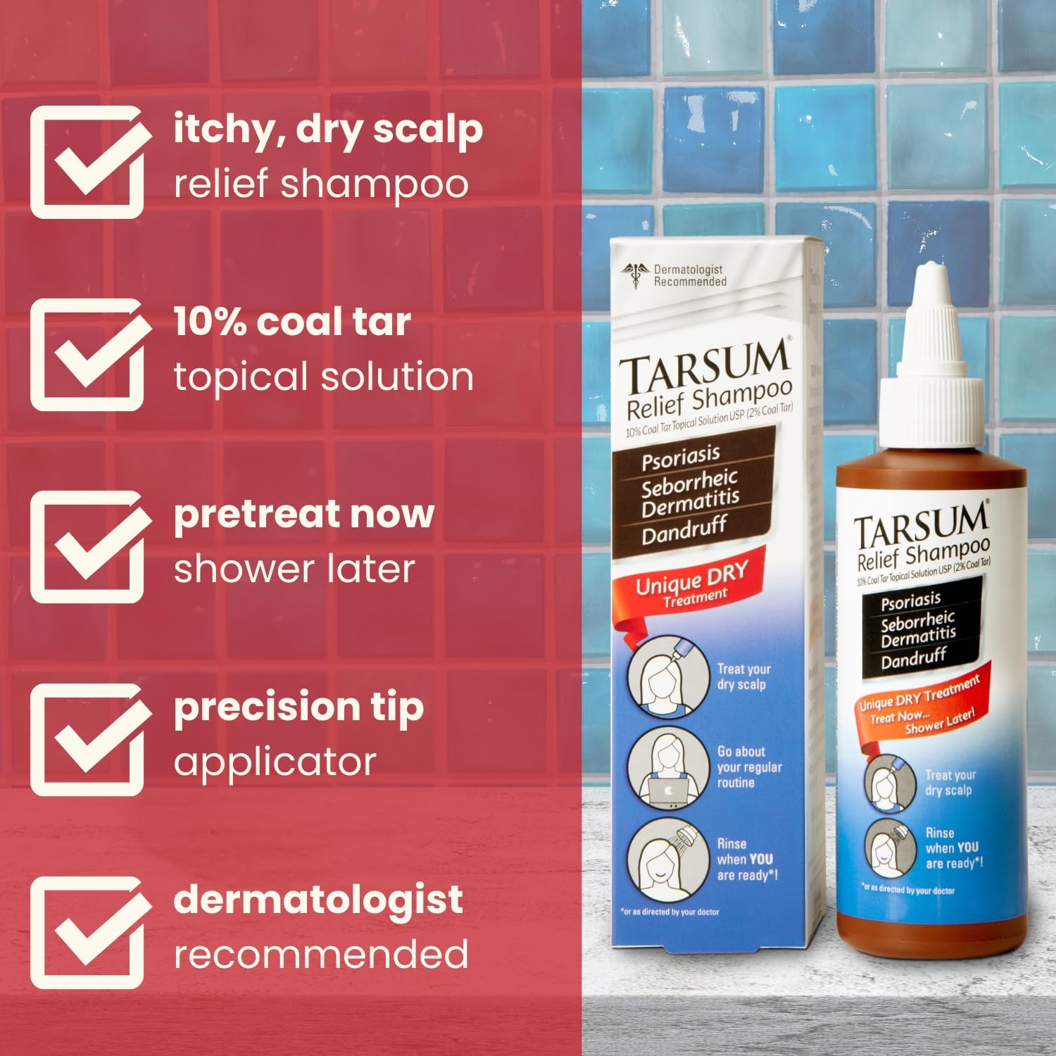 Ultimate Extra Strength Psoriasis Shampoo & Conditioner - Powerful Coal Tar Formula for Scalp Psoriasis, Seborrheic Dermatitis, Severe Dandruff & Eczema - Soothing Relief for Flaky & Itchy Scalp (8 Oz)