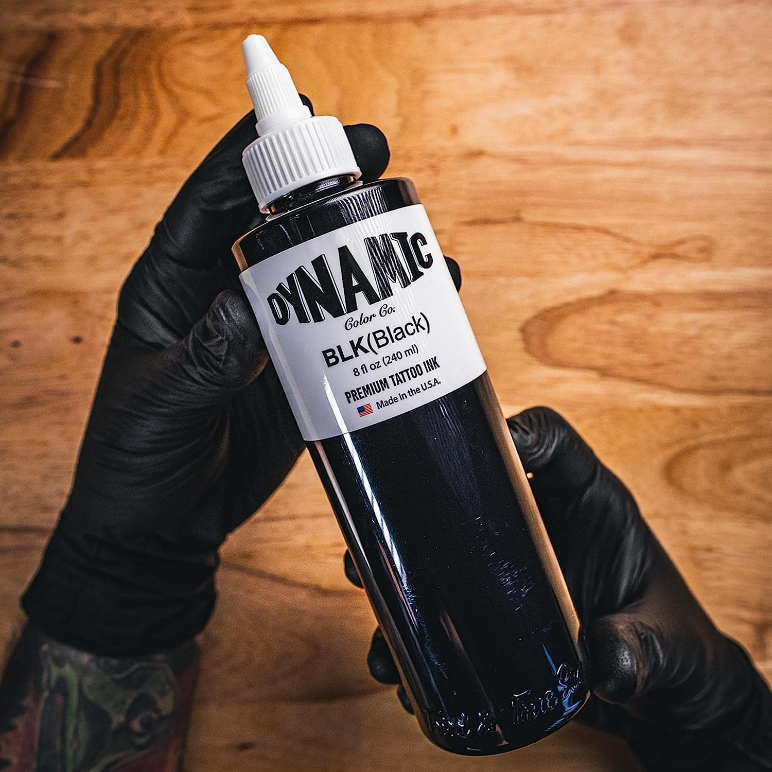 Dynamic Color Black Tattoo Ink - 8 Oz | Trusted American Brand Since 1990 | Sterilized & Lot-Numbered for Full Traceability