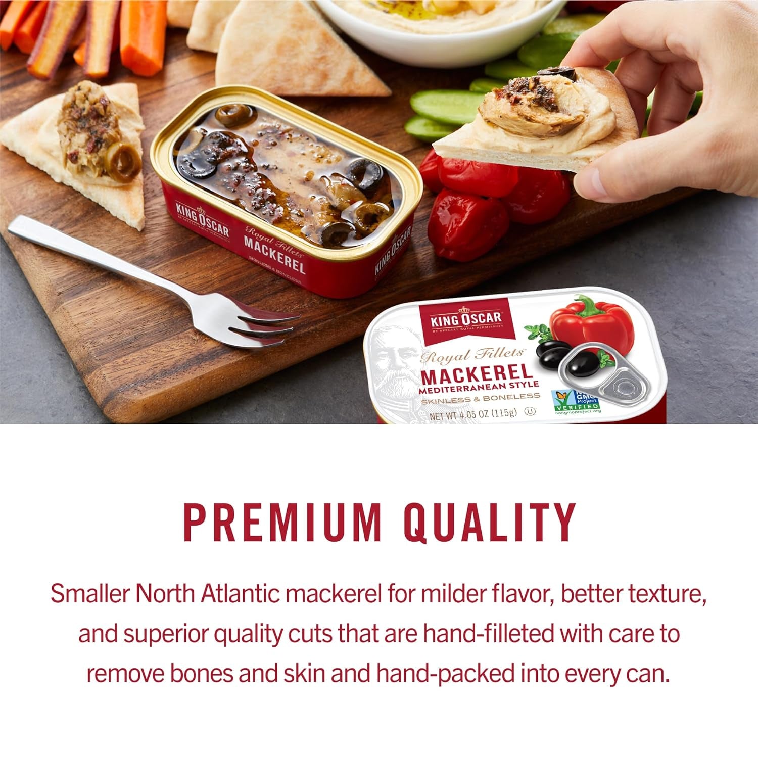 Wild Caught Skinless & Boneless Mackerel in Olive Oil - 4.05 oz Can (Pack of 6) - Delicious and Convenient Seafood Delight!