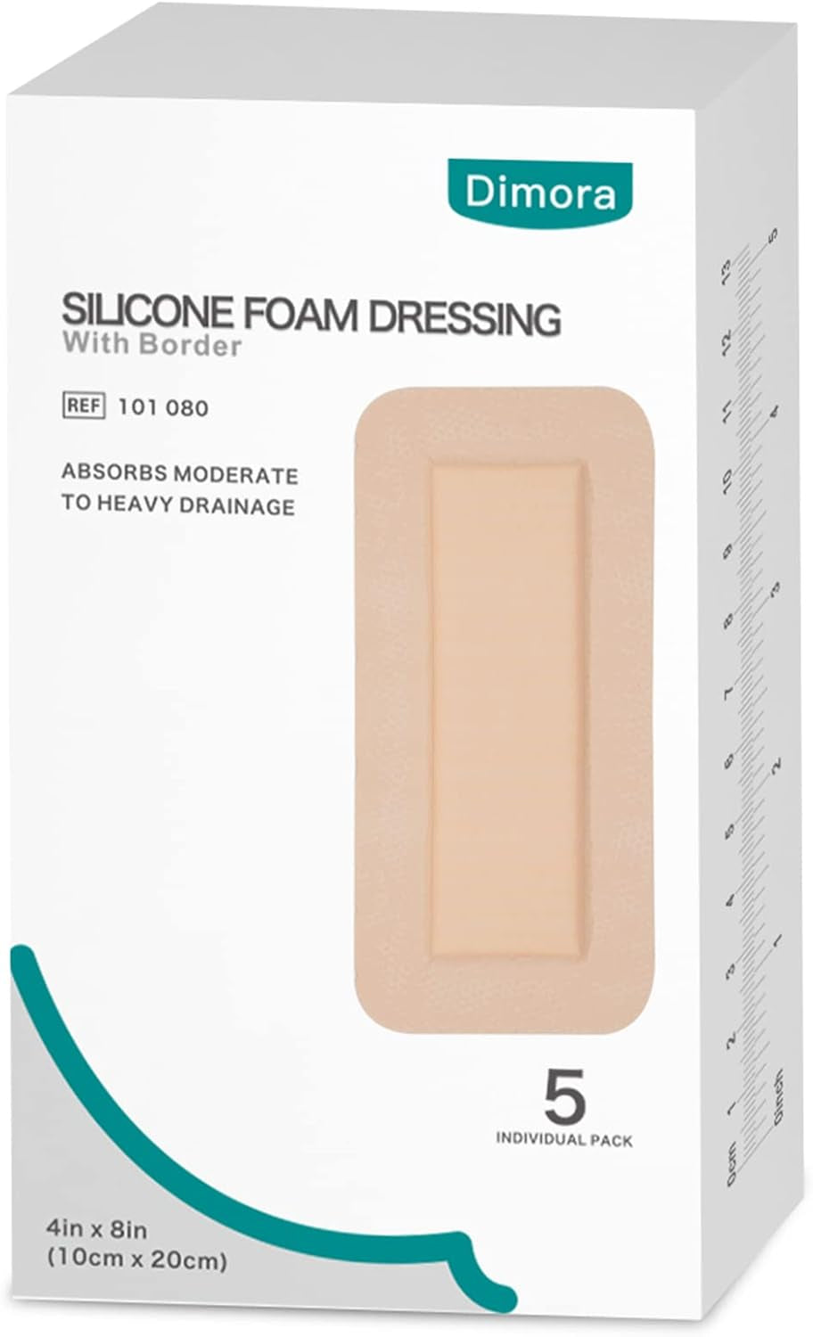 10 Pack Waterproof Sacral Foam Bandages with Silicone Adhesive - 7"x7" Absorbent & Breathable Wound Dressings for Bed Sores and Pressure Ulcers
