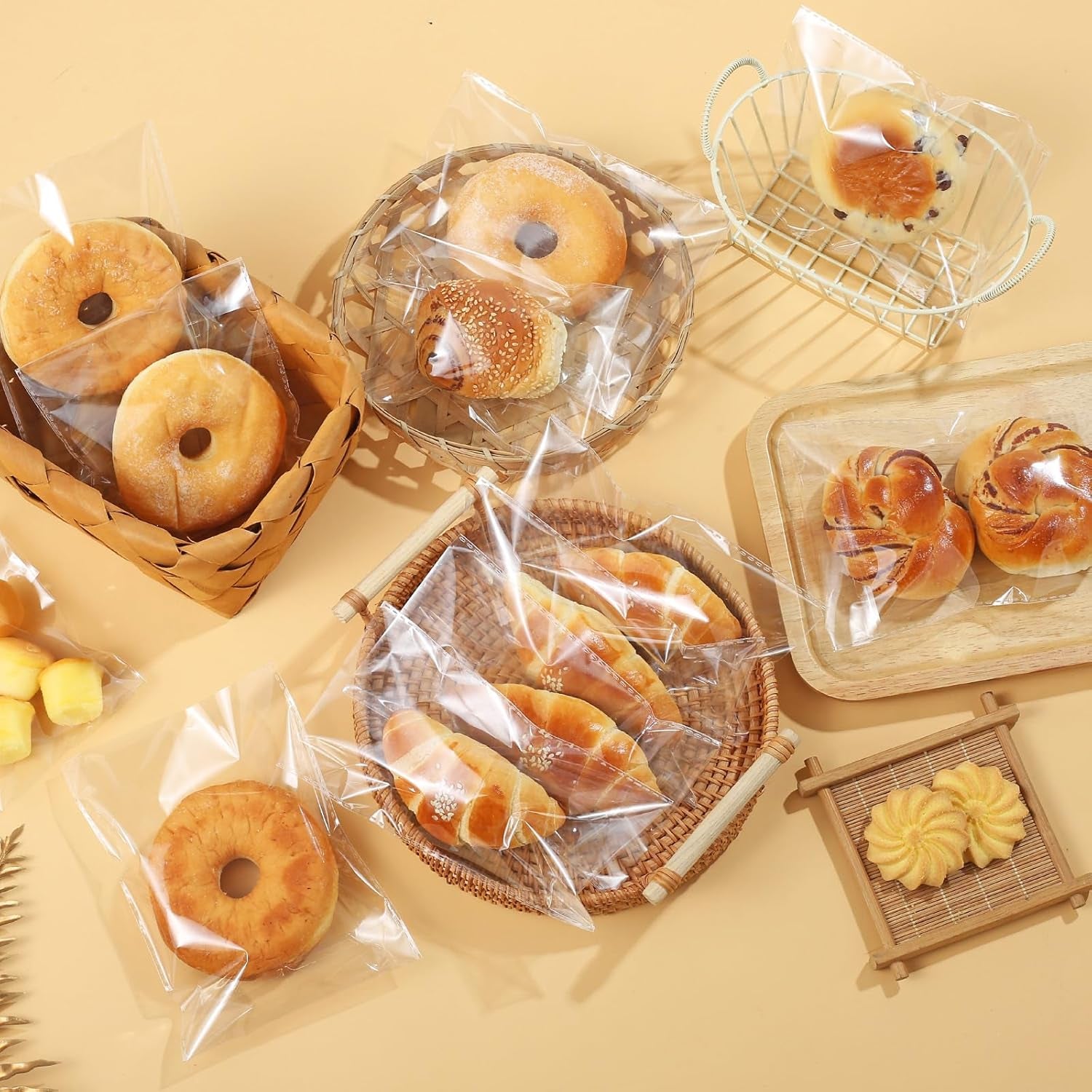 400 PCS 4x6 Inch Thick 3.2Mil Clear Self-Sealing Cellophane Bags - Resealable Cookie, Candy & Party Favor Packaging