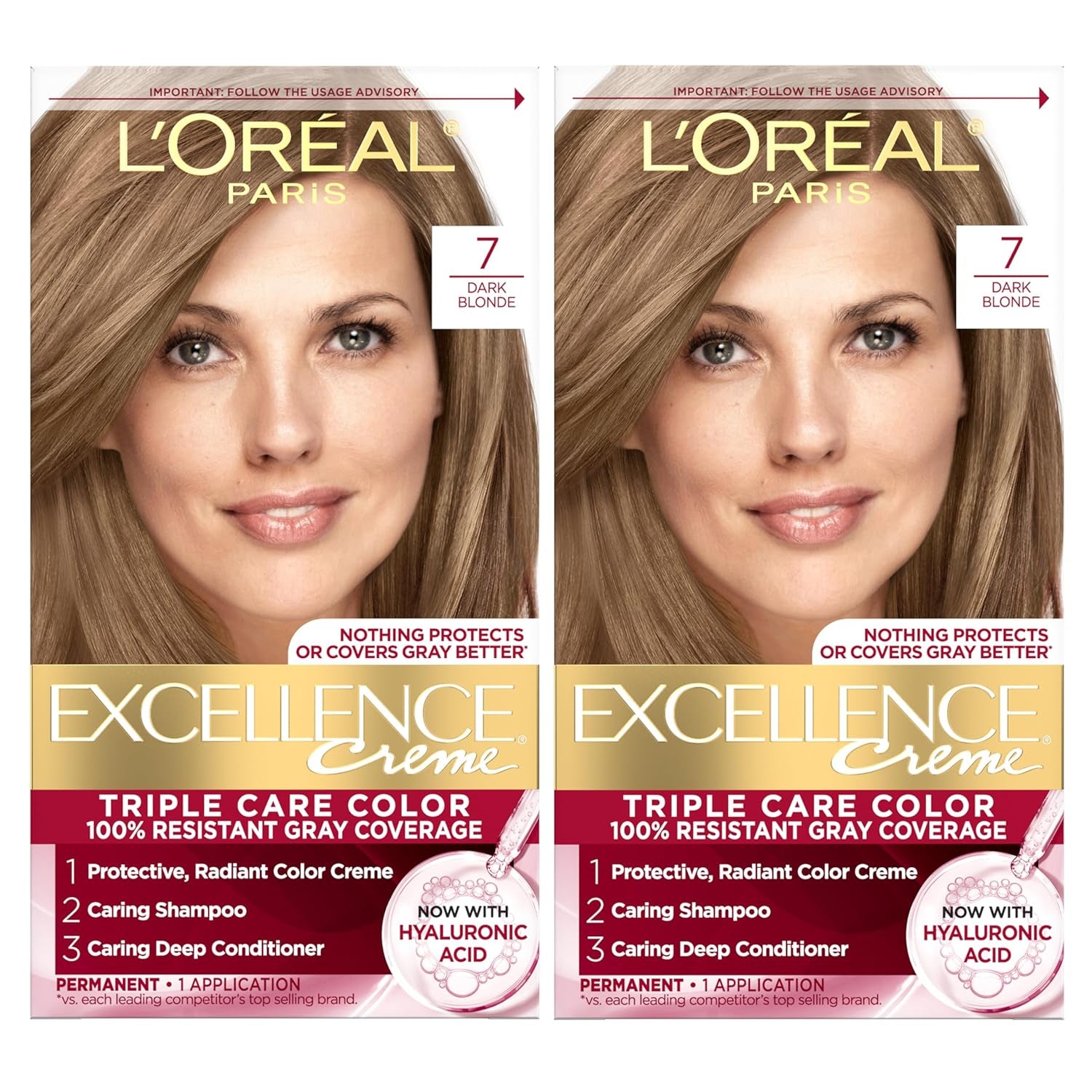 Excellence Crème Permanent Hair Dye - 5 Medium Brown, Triple Care Formula with Hyaluronic Acid for 100% Gray Coverage, 1 Kit (Packaging May Vary)