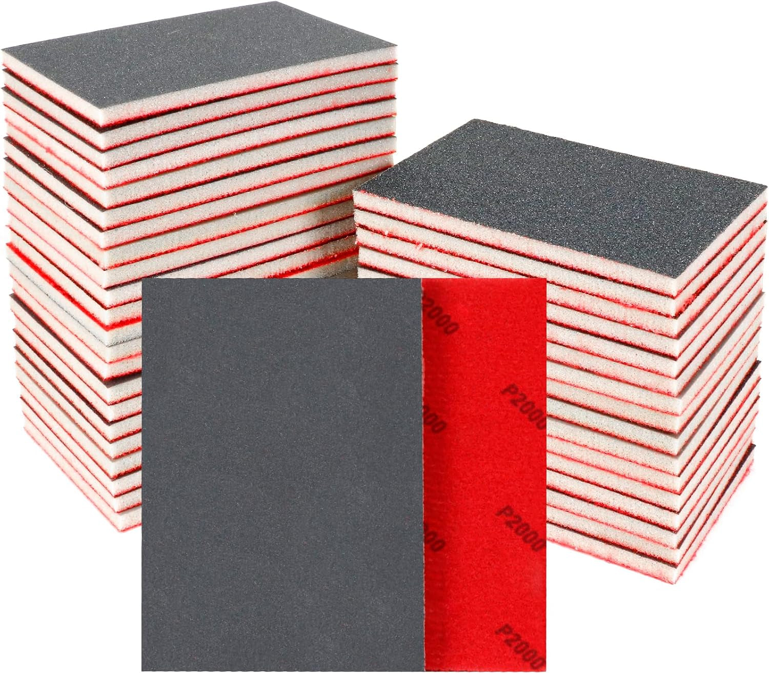 24 Pcs Washable & Reusable Sanding Sponges - 800-1000 Grit for Smooth Finishing on Wood, Metal, Drywall & Glazing