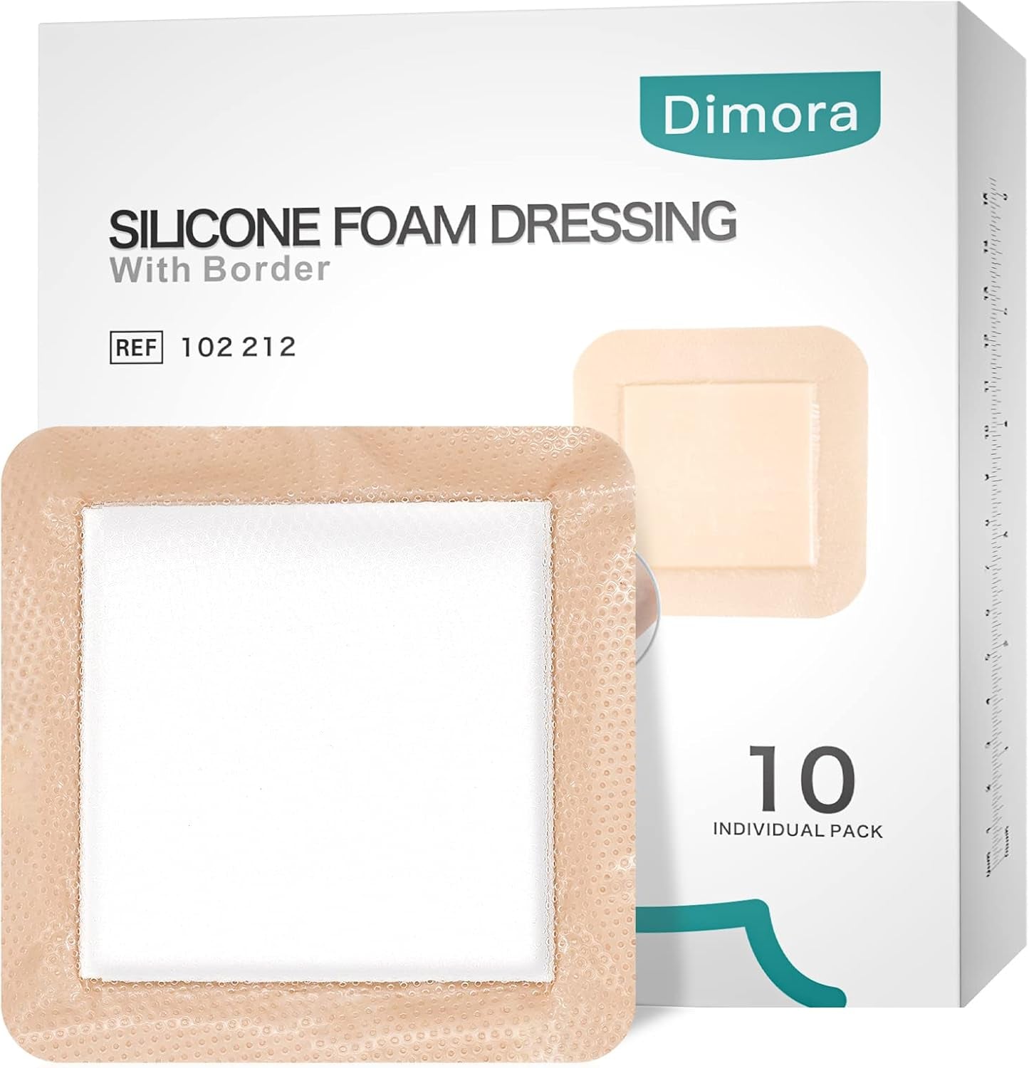 10 Pack Waterproof Sacral Foam Bandages with Silicone Adhesive - 7"x7" Absorbent & Breathable Wound Dressings for Bed Sores and Pressure Ulcers