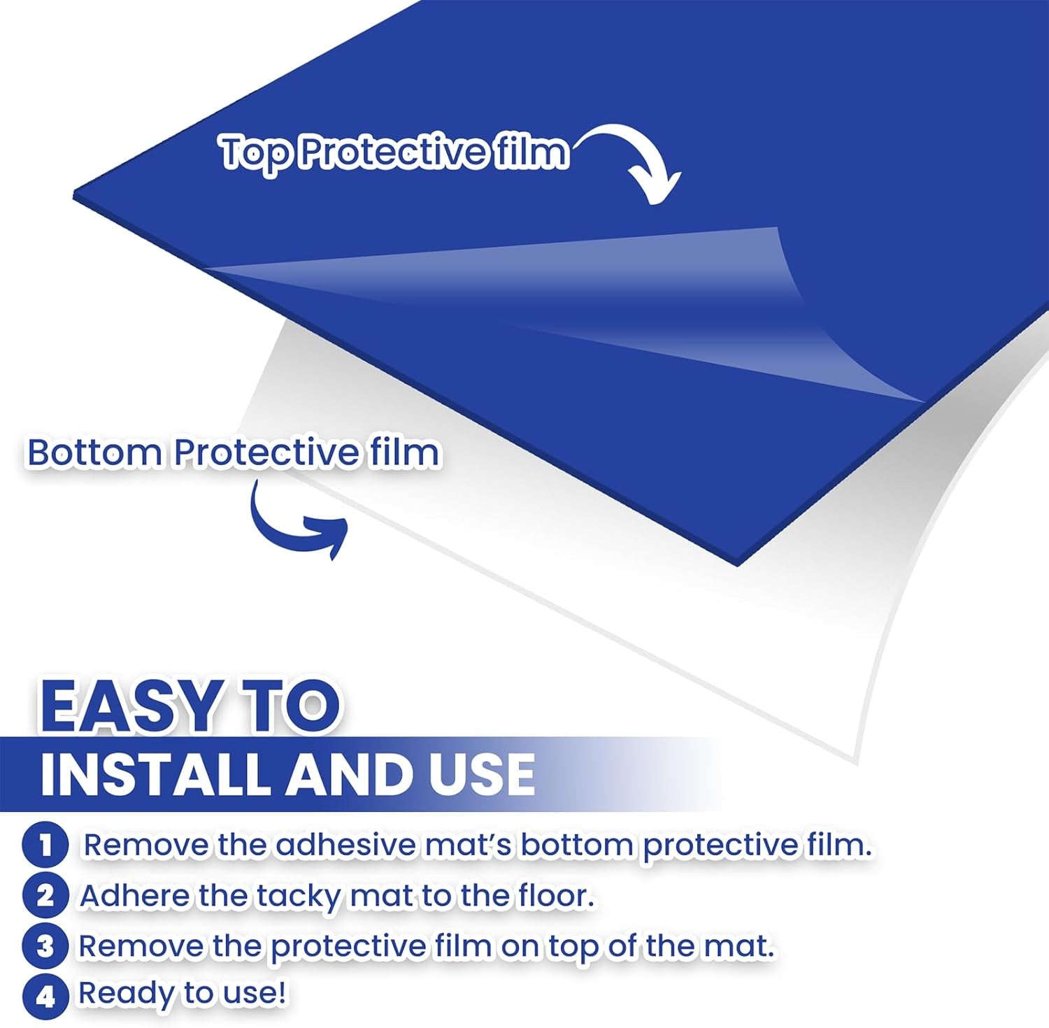 Experience Unmatched Cleanliness with 300 Blue Adhesive Mats - 24" x 36" for Dust-Free Spaces in Labs, Homes, and Construction Sites