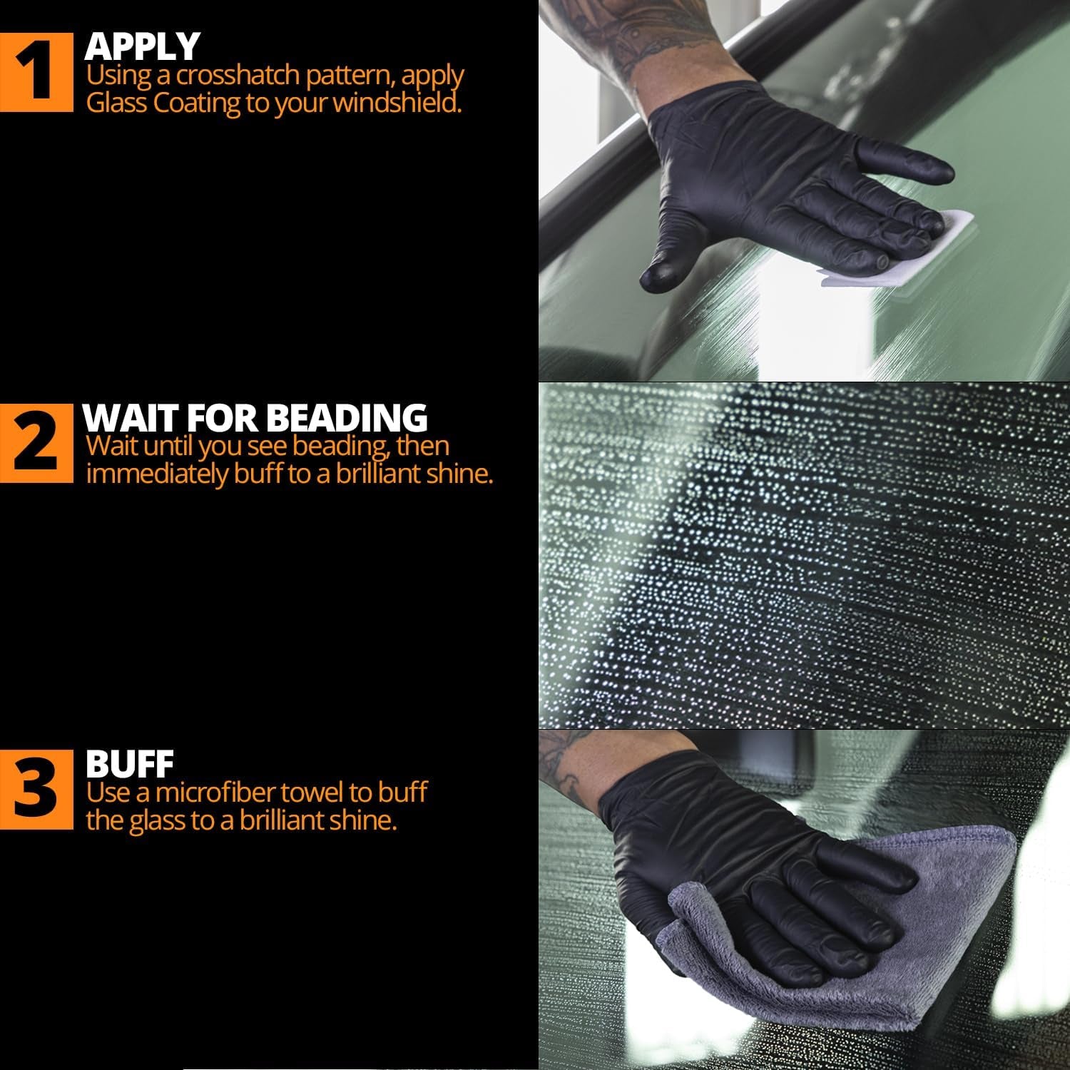 Ceramic Glass Coat Protectant - Ultimate Hydrophobic Rain Repellent for Long-Lasting Automotive Shine, Quick & Easy Application