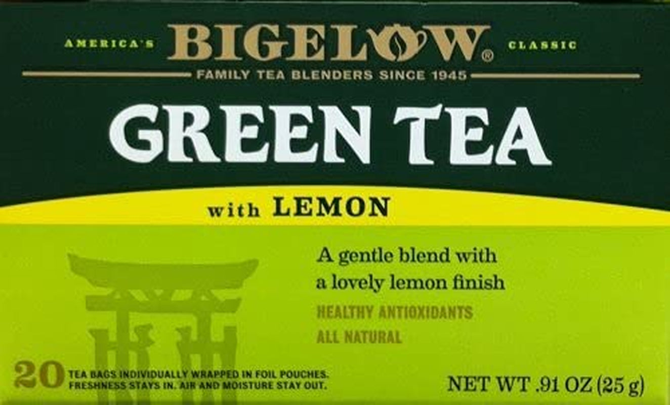 Refreshing Green Tea with Peach - Caffeinated Blend, 20 Count Box (Pack of 6) - 120 Total Tea Bags for a Flavorful Boost!