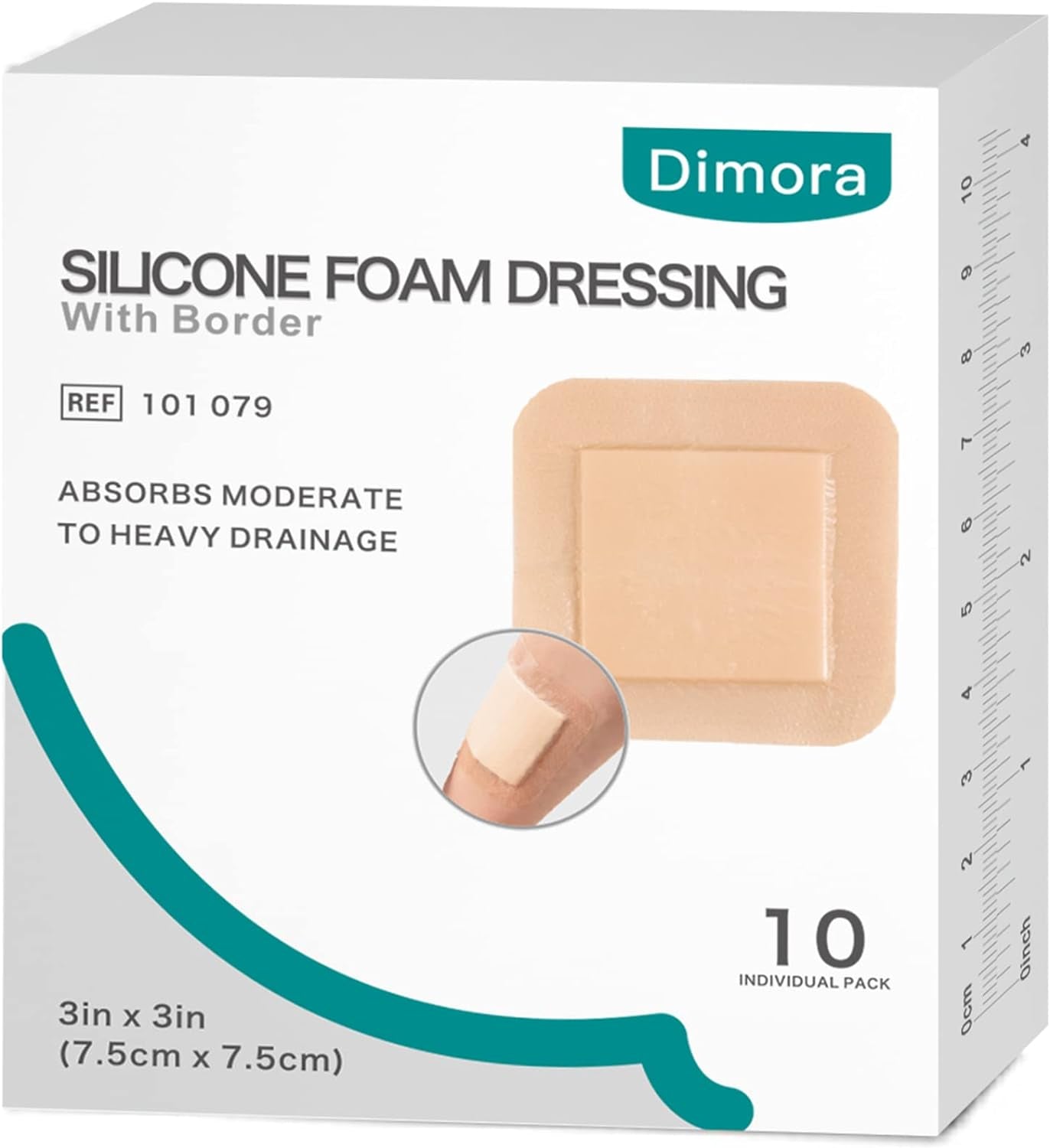 10 Pack Waterproof Sacral Foam Bandages with Silicone Adhesive - 7"x7" Absorbent & Breathable Wound Dressings for Bed Sores and Pressure Ulcers