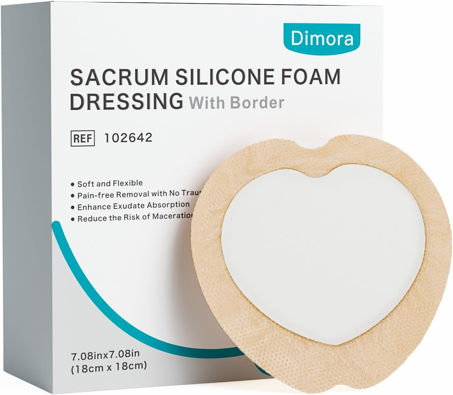10 Pack Waterproof Sacral Foam Bandages with Silicone Adhesive - 7"x7" Absorbent & Breathable Wound Dressings for Bed Sores and Pressure Ulcers