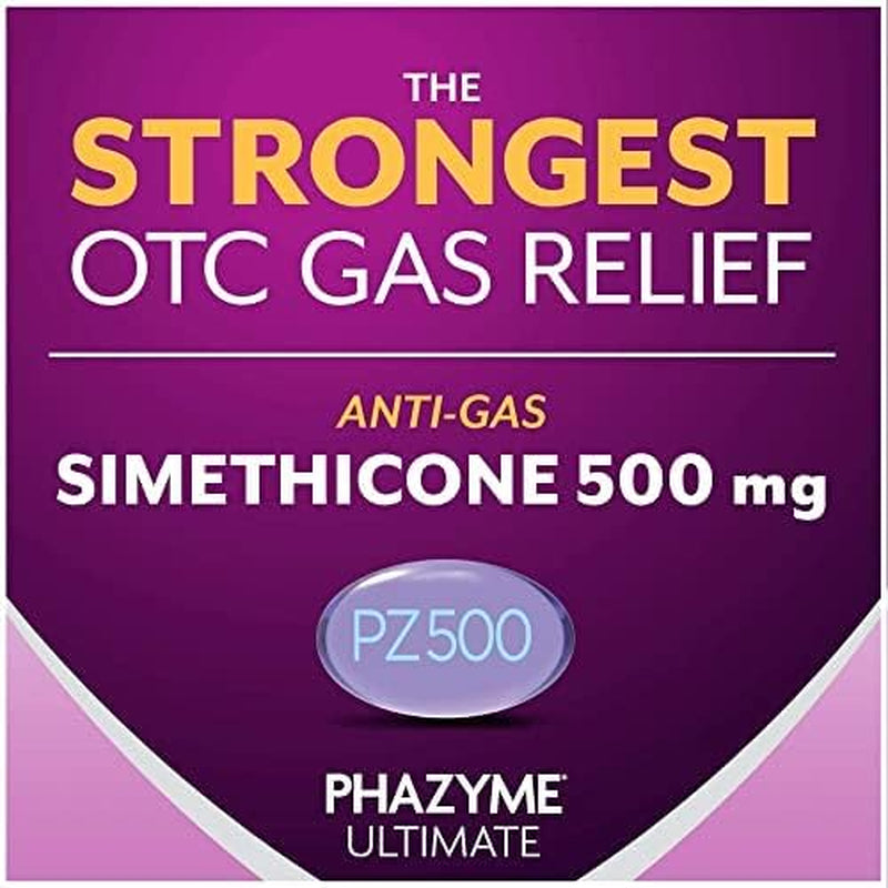 Ultimate Gas Bloating Relief - Fast-Acting 500mg Simethicone Gels, 20 Count (Pack of 6)